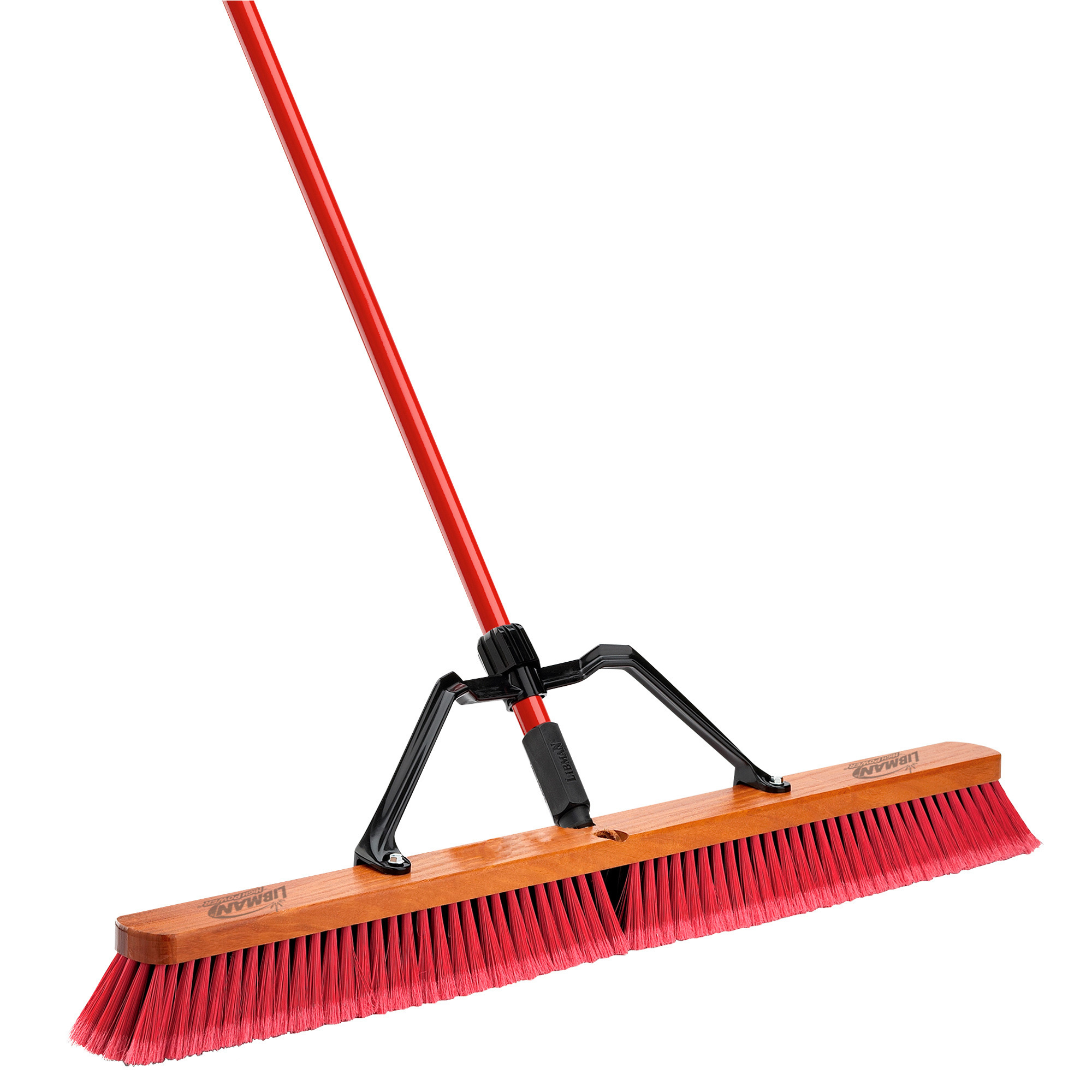 Libman Multi-Surface Heavy-Duty Push Broom, 3-Pack Case, 36in. Wide with 1in. x 60in. Handle, Model# 1101003